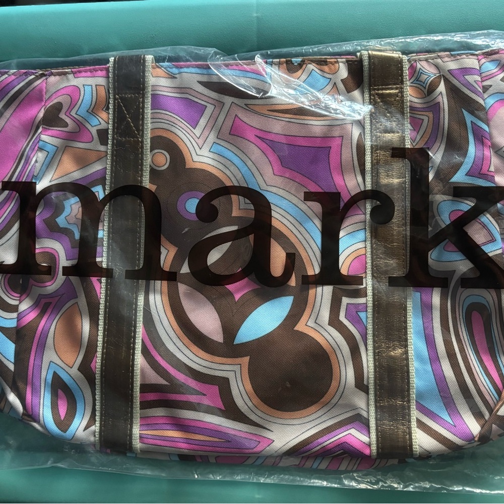 mark. Pink and Brown Retro Tote Bag